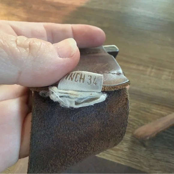 Diesel Brown leather silver buckle belt 34 - Picture 3 of 9